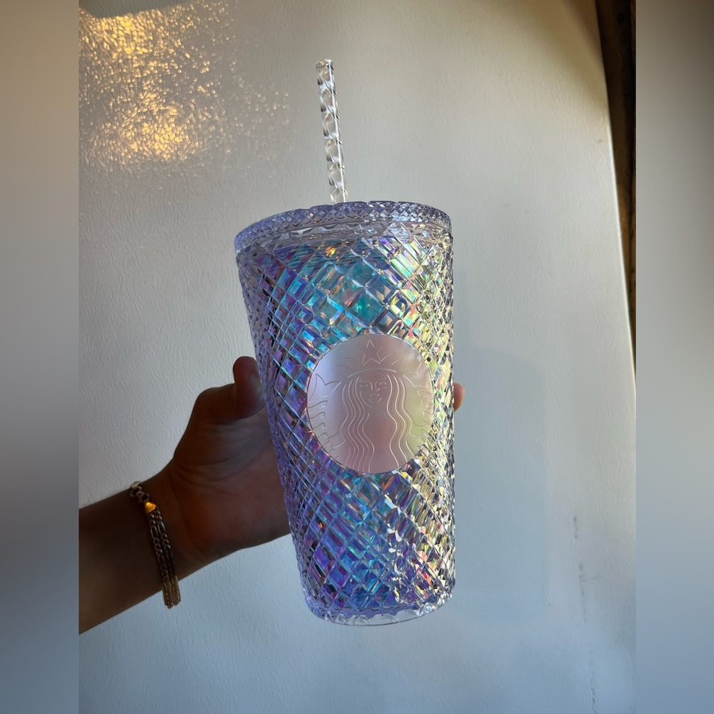 Starbucks 16 OZ Holiday Jeweled Iridescent Jewel Cold Cup Tumbler